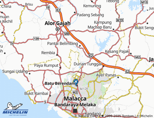 MICHELIN Kampung Tanah Merah map - ViaMichelin