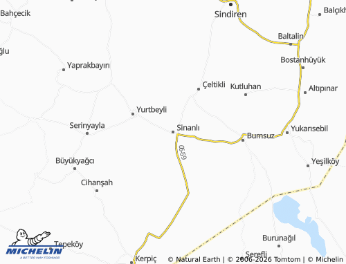 MICHELIN Sinanlı map - ViaMichelin