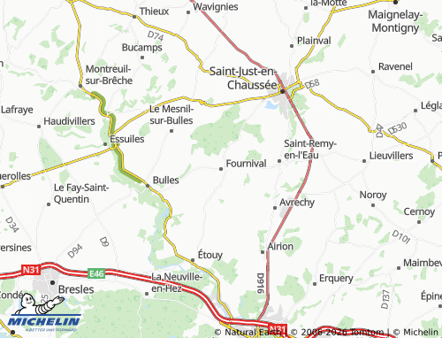 MICHELIN Fournival map - ViaMichelin