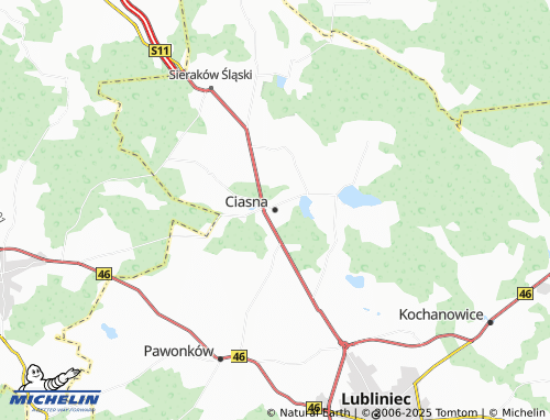 MICHELIN-Landkarte Ciasna - ViaMichelin