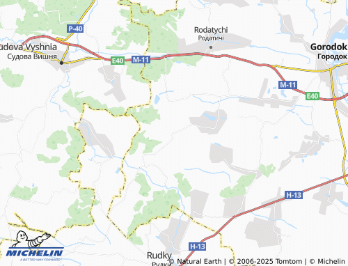 MICHELIN Putiatychi map - ViaMichelin