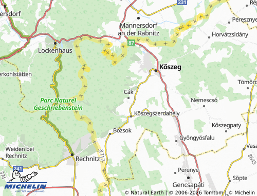 MICHELIN Cák map - ViaMichelin