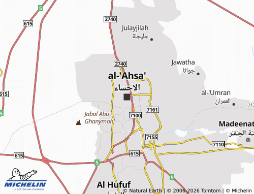 Mapa MICHELIN al-'Ahsa' - ViaMichelin