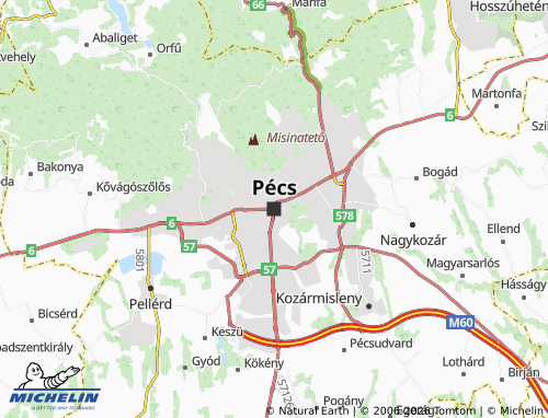 Mappa MICHELIN Pécs - ViaMichelin