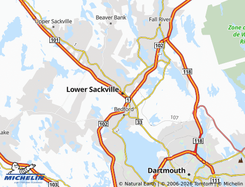 Kaart MICHELIN Lower Sackville - ViaMichelin
