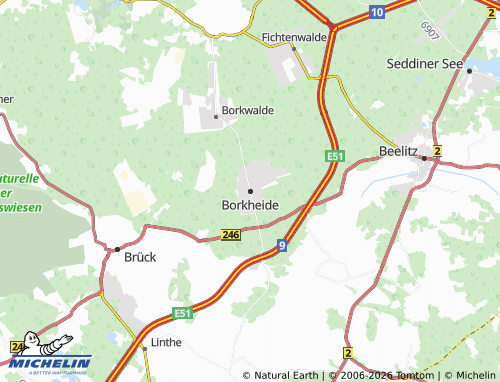 MICHELIN-Landkarte Borkheide - ViaMichelin