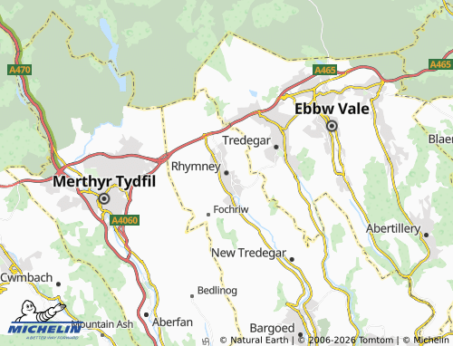 MICHELIN Rhymney map - ViaMichelin