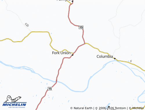 Carte MICHELIN Fork Union - ViaMichelin