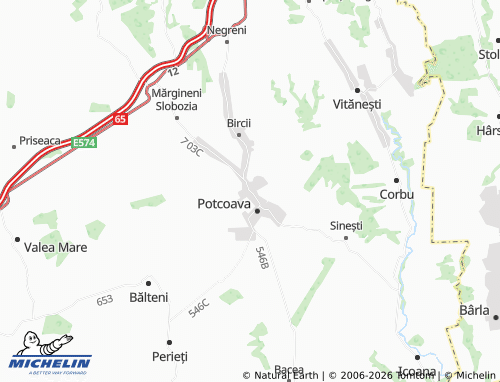 Mapa MICHELIN Potcoava Fălcoeni - ViaMichelin
