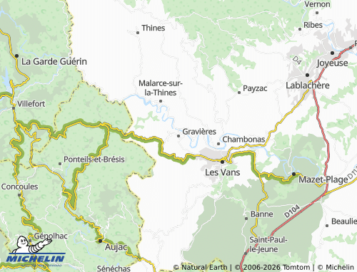 MICHELIN Gravières map - ViaMichelin