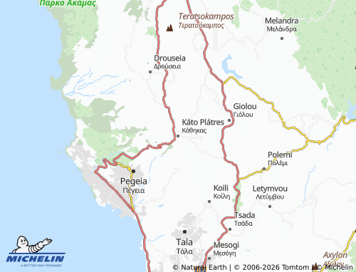 MICHELIN Kato Platres map - ViaMichelin