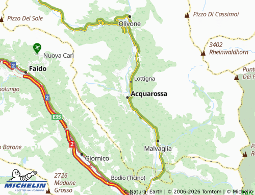 Carte MICHELIN Acquarossa - ViaMichelin
