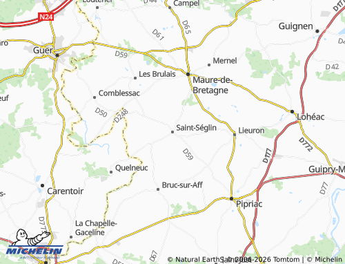 Carte MICHELIN Saint-Séglin - ViaMichelin