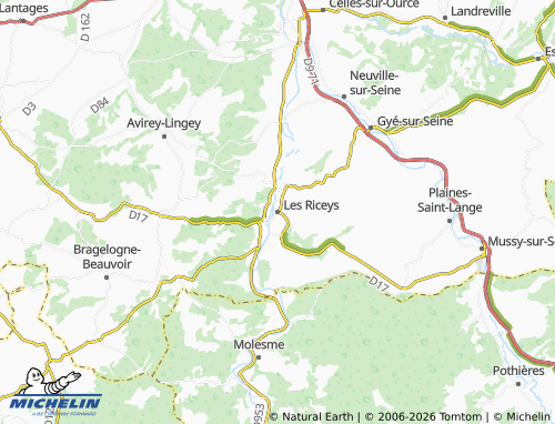 Mapa MICHELIN Les Riceys - ViaMichelin