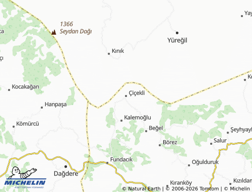 MICHELIN Çiçekli map - ViaMichelin