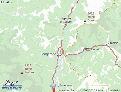 Mapa MICHELIN Castellavazzo - ViaMichelin