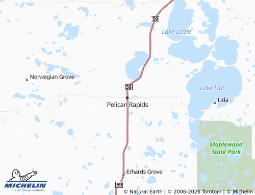 Mapa MICHELIN Pelican Rapids - ViaMichelin