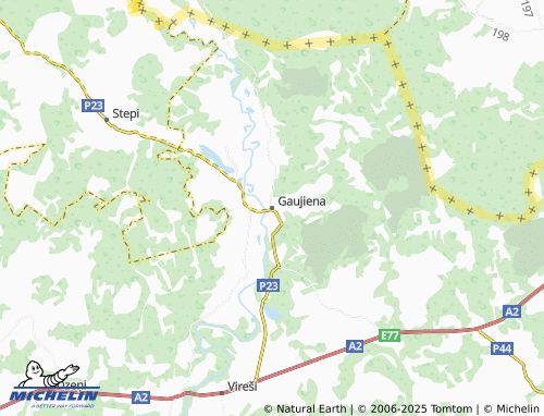 MICHELIN Gaujienas pagasts map - ViaMichelin