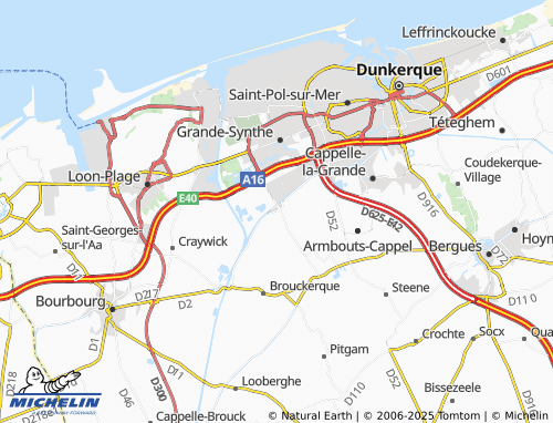 Carte MICHELIN Le Pont de Spycker - ViaMichelin