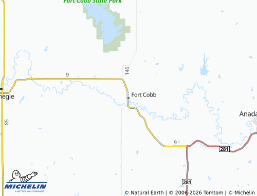Carte MICHELIN Fort Cobb - ViaMichelin