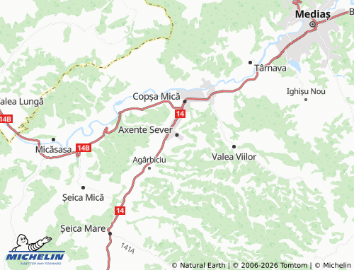 Mapa MICHELIN Axente Sever - ViaMichelin