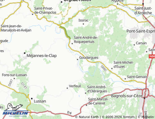 Carte MICHELIN Goudargues - ViaMichelin