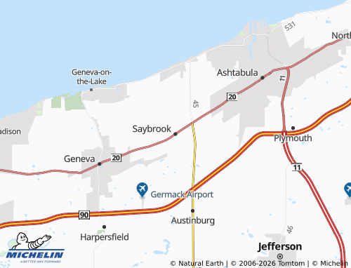 Carte MICHELIN Saybrook - ViaMichelin