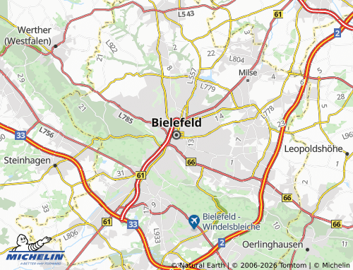 MICHELIN-Landkarte Bielefeld - ViaMichelin
