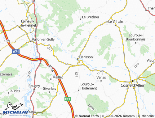 Mapa MICHELIN Hérisson - ViaMichelin