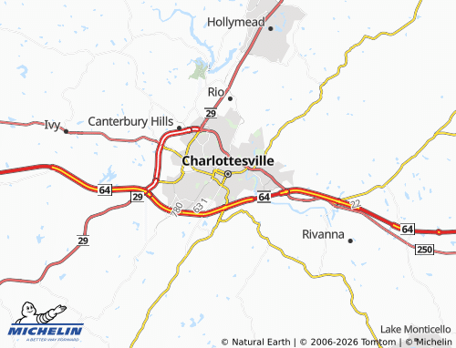 Mapa MICHELIN Charlottesville - ViaMichelin