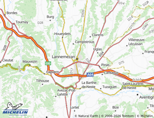 Carte MICHELIN Lannemezan - ViaMichelin