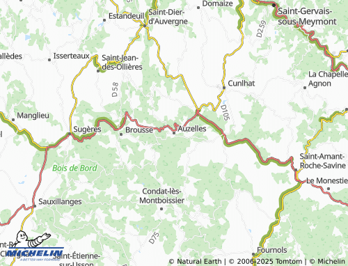 MICHELIN Auzelles map - ViaMichelin