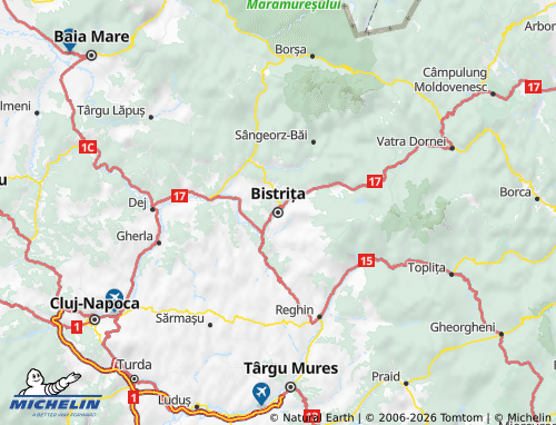 Carte MICHELIN Bistrița-Năsăud - ViaMichelin