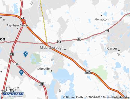 Kaart MICHELIN Middleborough - ViaMichelin