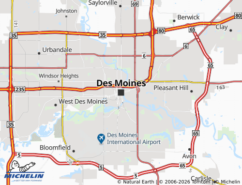 Mappa MICHELIN Des Moines - ViaMichelin