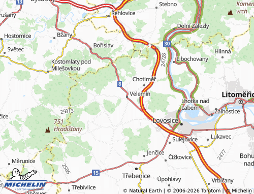 Mappa MICHELIN Velemín - ViaMichelin