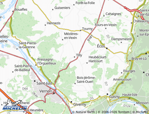Mapa MICHELIN Tilly - ViaMichelin