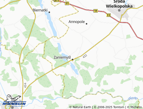 MICHELIN Łękno map - ViaMichelin