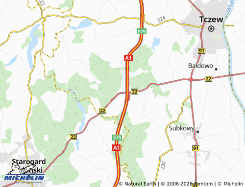 MICHELIN Swarożyn map - ViaMichelin