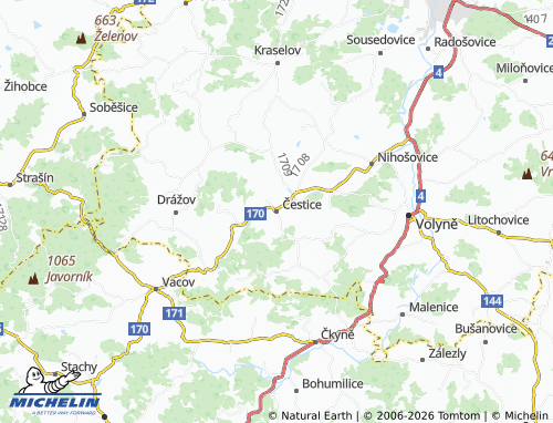 Kaart MICHELIN Čestice - ViaMichelin