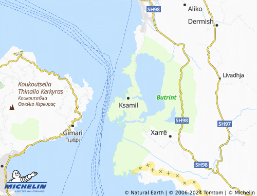 MICHELIN Ksamil map - ViaMichelin