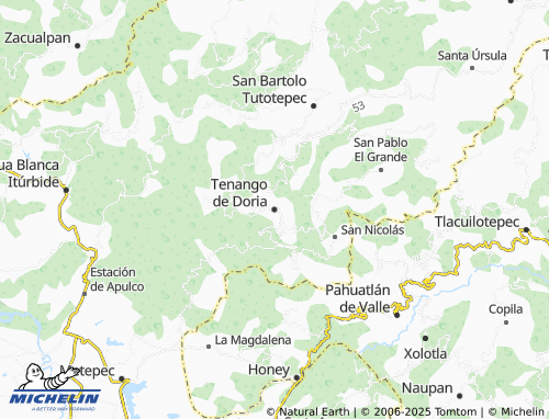 MICHELIN Tenango de Doria map - ViaMichelin