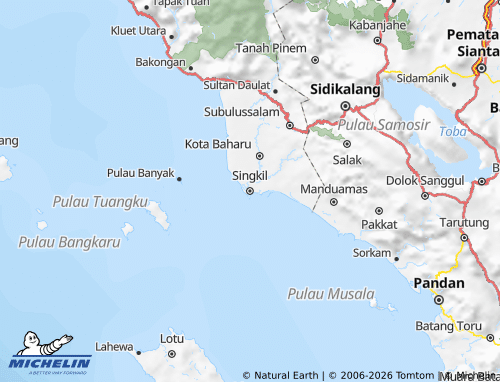 MICHELIN Aceh Singkil map - ViaMichelin