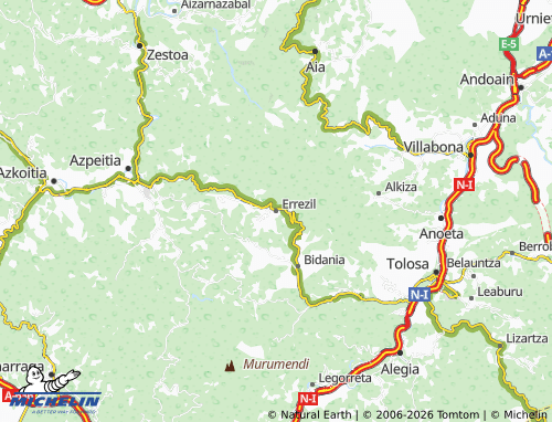 Carte MICHELIN Errezil - ViaMichelin