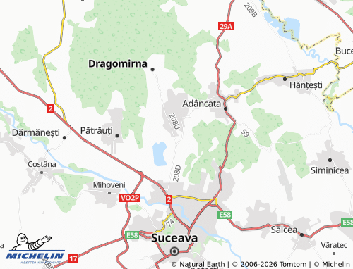 Mappa MICHELIN Mitocu Dragomirnei - ViaMichelin