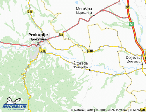 Mapa MICHELIN Podina - ViaMichelin