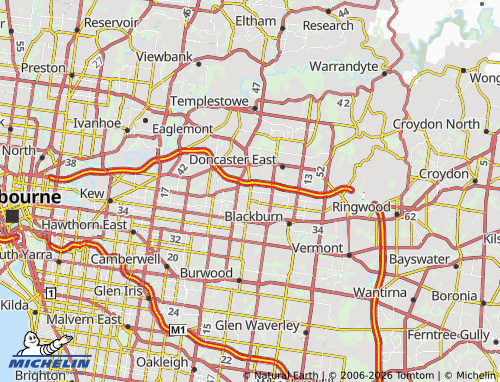 Mapa MICHELIN Box Hill North - ViaMichelin