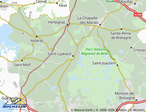 Carte MICHELIN Saint-Lyphard - ViaMichelin