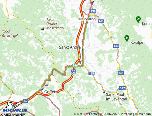 MICHELIN Burgstall-Sankt Andrä map - ViaMichelin
