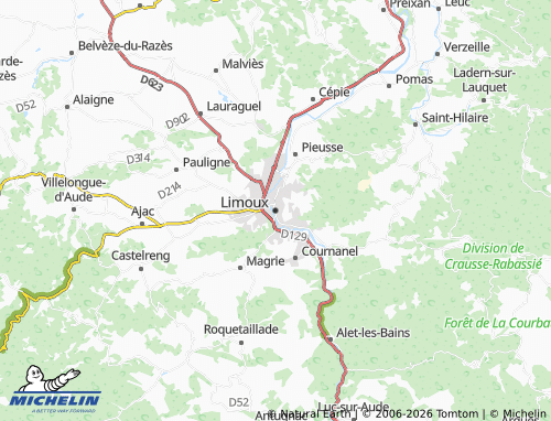 Mapa MICHELIN Limoux - ViaMichelin